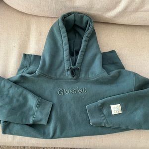Glossier hoodie teal green